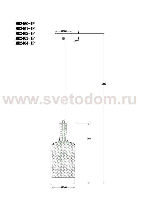 Подвесной светильник Edwin MR2462-1P