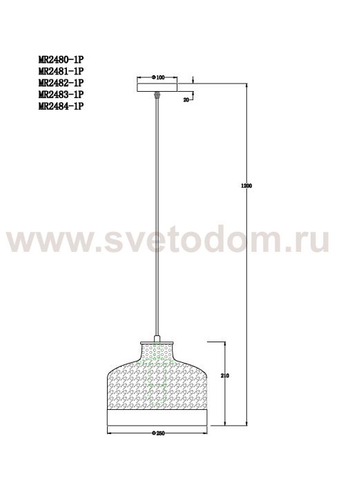 Подвесной светильник Edwin MR2482-1P