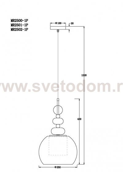 Подвесной светильник Louis MR2500-1P