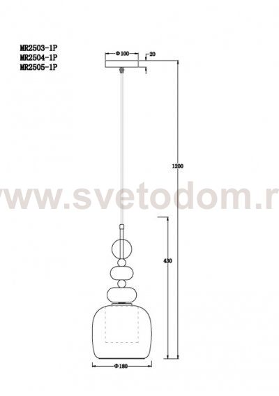 Подвесной светильник Louis MR2504-1P
