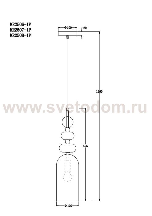 Подвесной светильник Louis MR2506-1P