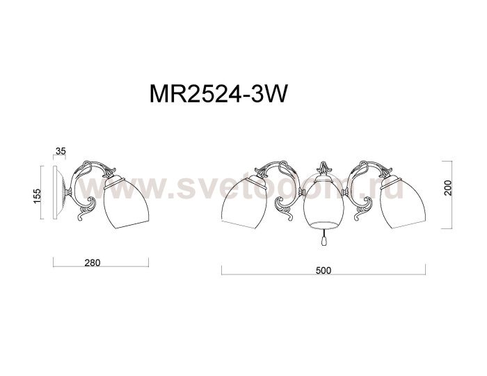 Бра Biene MR2524-3W