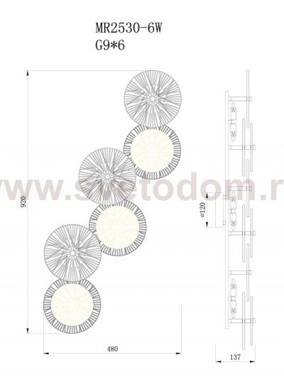 Настенный светильник Fiona MR2530-6W