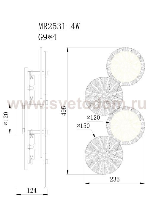 Настенный светильник Fiona MR2531-4W