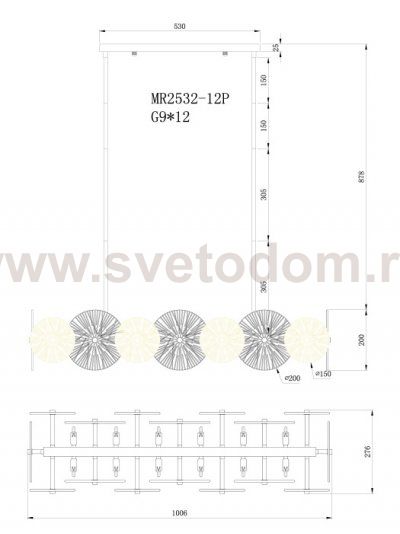 Подвесной светильник Fiona MR2532-12P