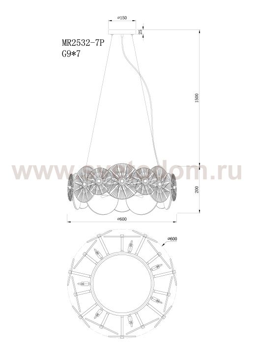 Подвесной светильник Fiona MR2532-7P