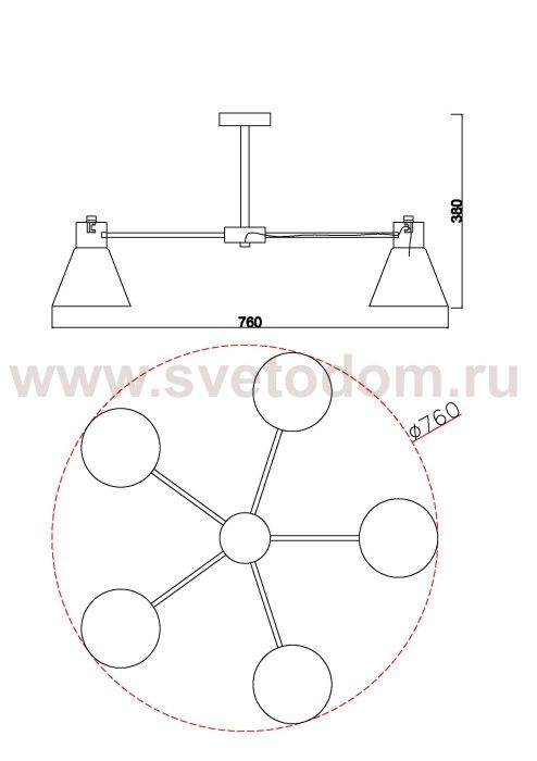 Потолочная люстра Paola MR2630-5C