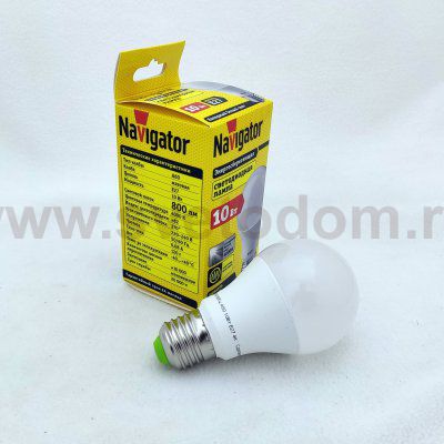 Светодиодная лампа 10Вт E27 Navigator 94 387 NLL-A60-10-230-2.7K-E27 теплый свет