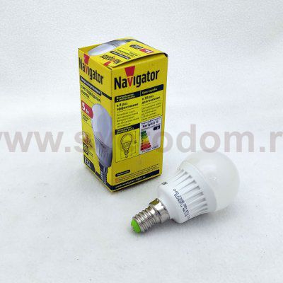 Лампа светодиодная шарик Е14 7Вт Navigator 94 468 NLL-G45-7-230-4K-E14 холодный свет