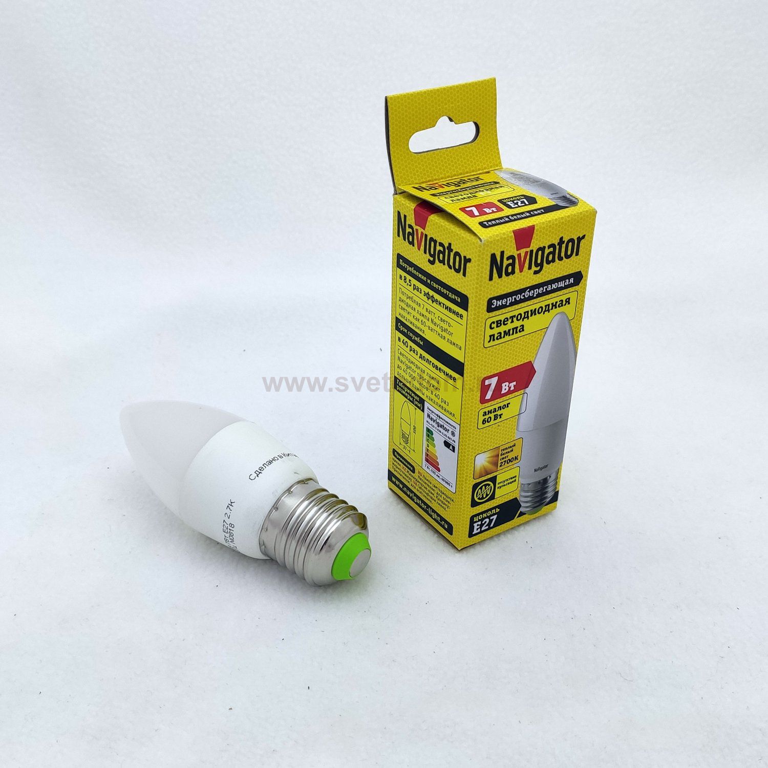 Лампа светодиодная свечка 7Вт Navigator 94 494 NLL-C37-7-230-4K-E27-FR