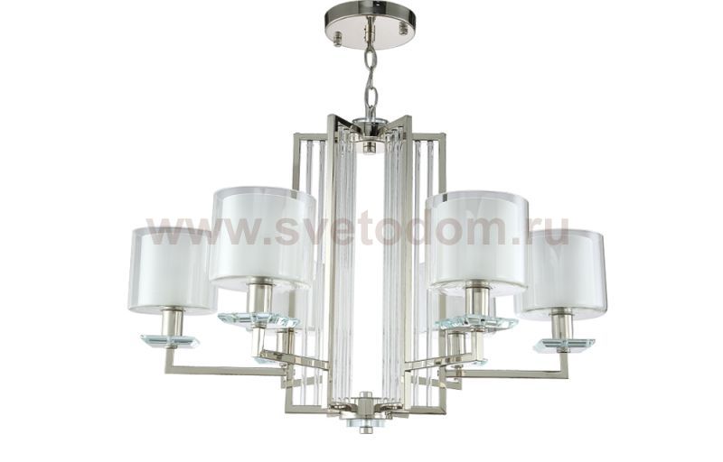 Люстра Crystal Lux NICOLAS SP-PL6 NICKEL/WHITE (3400/306)