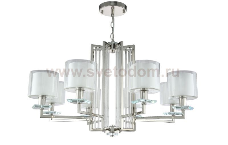 Люстра Crystal Lux NICOLAS SP-PL8 NICKEL/WHITE (3400/308)