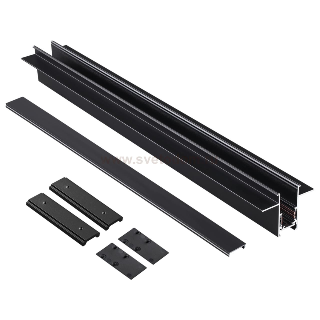 Шинопровод для встраиваемого монтажа в ГКЛ 2м (заглушки 2шт, прямые соединители 2шт, крышка из пласт Novotech 135230 FLUM