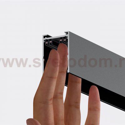 135300 PORT NT25 200 черный Шинопровод накладной/подвесной в комплекте заглушки 2шт, крышка и соединит. планка, 2м IP20 90-240V VECTOR