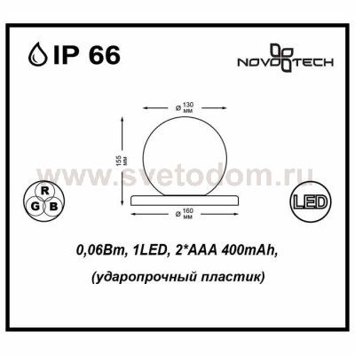 Садовый уличный светильник на солнечной батарее Novotech 357199 ALICE