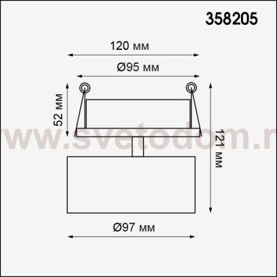 Встраиваемый светильник, используется только с линзой арт. 358208 - 358211 Novotech 358205 LENTI