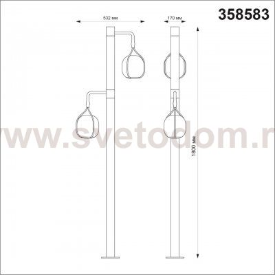 Светильник ландшафтный светодиодный Novotech 358583 ROCA