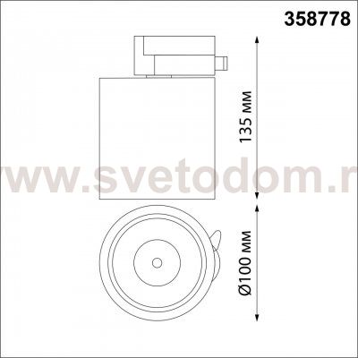 Однофазный трековый светодиодный светильник Novotech 358778 GRODA