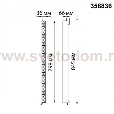 Светильник трековый однофазный трехжильный светодиодный Novotech 358836 ITER