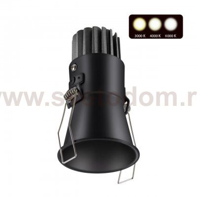 Встраиваемый светодиодный светильник с переключателем цветовой температуры Novotech 358907 LANG
