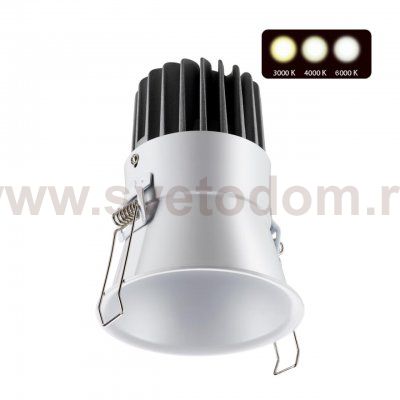 Встраиваемый светодиодный светильник с переключателем цветовой температуры Novotech 358910 LANG