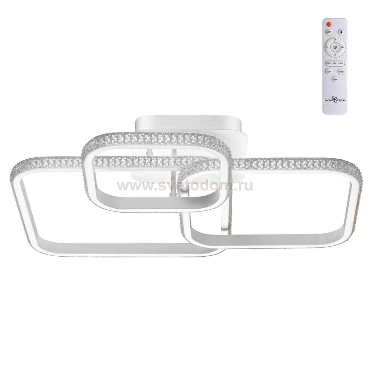 Светильник накладной светодиодный диммируемый со сменой цветовой температуры, беспроводной пульт ДУ Novotech 358920 CALM