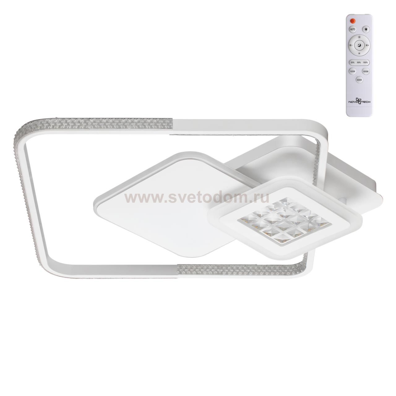 Светильник накладной светодиодный диммируемый со сменой цветовой температуры, беспроводной пульт ДУ Novotech 358934 CALM