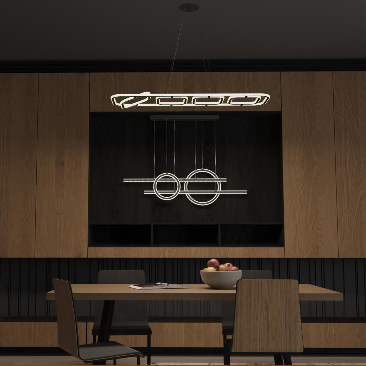 Светильник подвесной светодиодный диммируемый, в комплекте беспроводной пульт ДУ, длина провода 2м Novotech 359185 ONDO