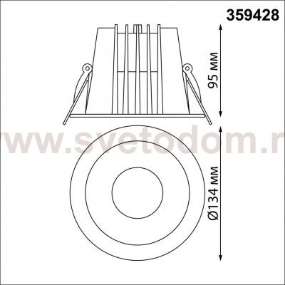 Встраиваемый светодиодный светильник с переключателем цветовой температуры Novotech 359428 LANG