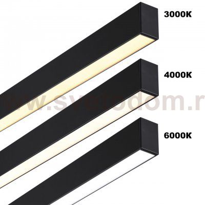 359605 OVER NT25 000 черный Светильник линейный светодиод. с переключ. цв. температуры IP20 LED 40W 220-240V 3000К\4000К\6000К FATTO