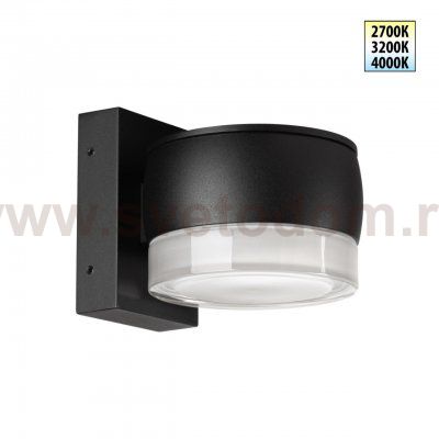 359719 STREET NT25 716 черный Светильник ландшафтный с переключателем цв. температуры IP65 LED 8W 100-240V 2700К/3200К/4000К ESTIMA
