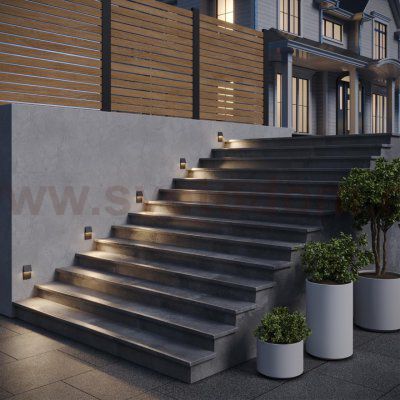 359724 STREET NT25 766 черный Подсветка для лестниц с переключателем цв. температуры IP65 LED 3W 100-240V 2700К\3200К\4000К SCALA