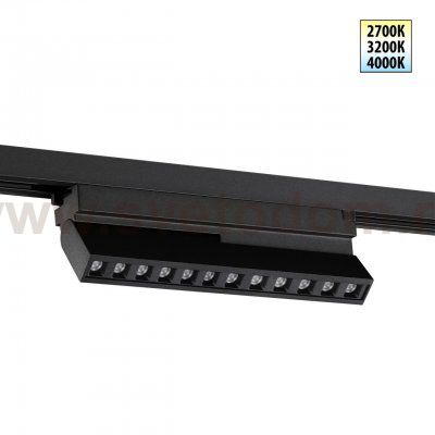 359736 PORT NT25 240 черный Светильник однофазный двухжильный трековый с переключ. цв. температуры IP20 LED 12W 180-265V 2700К/3200К/4000К EOS