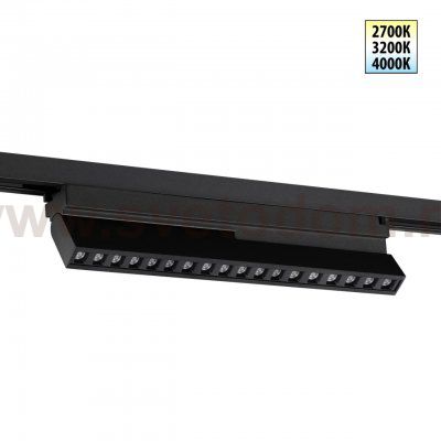 359737 PORT NT25 240 черный Светильник однофазный двухжильный трековый с переключ. цв. температуры IP20 LED 18W 180-265V 2700К/3200К/4000К EOS