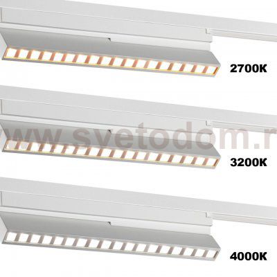 359740 PORT NT25 240 белый Светильник однофазный двухжильный трековый с переключ. цв. температуры IP20 LED 18W 180-265V 2700К/3200К/4000К EOS