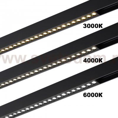 359932 PORT NT25 208 черный Трековый светильник с переключ. цв. темпер. IP20 LED 3000К\4000К\6000К 24W 90-240V VECTOR