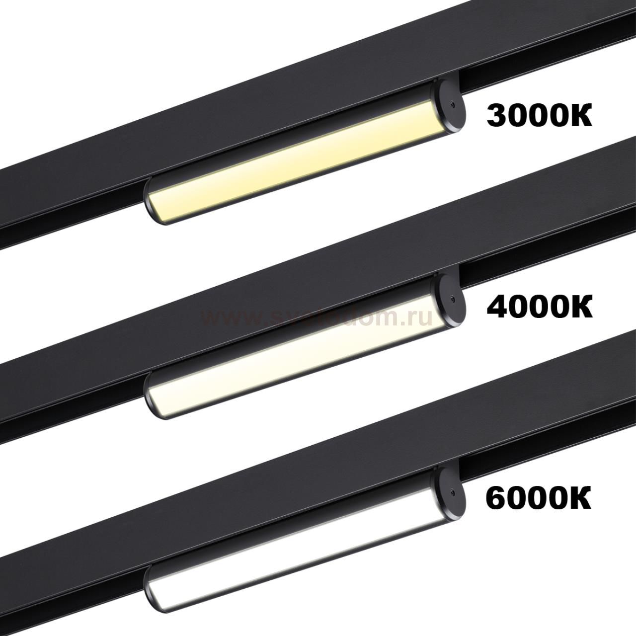 359950 PORT NT25 214 черный Трековый светильник с переключ. цв. темпер. IP20 LED 3000К\4000К\6000К 10W 90-240V VECTOR