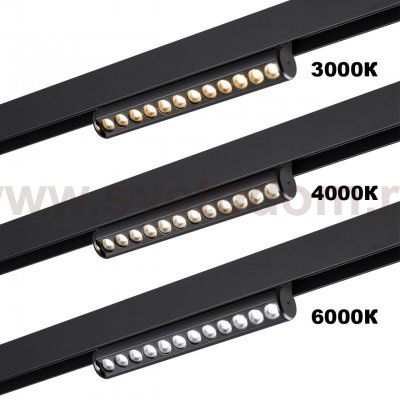 359948 PORT NT25 214 черный Трековый светильник с переключ. цв. темпер. IP20 LED 3000К\4000К\6000К 18W 90-240V VECTOR