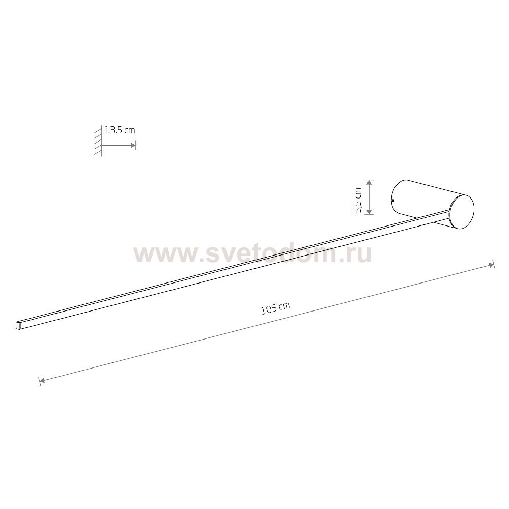 Настенный светильник Nowodvorski Arm Led L Black (Cерия Arm Led L, Цвет Черный) арт. 10367