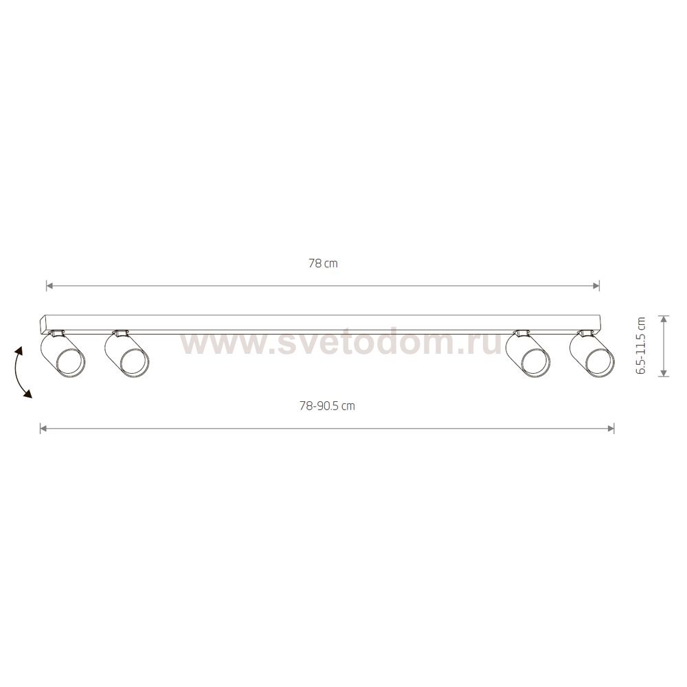 Накладной светильник спот Nowodvorski Fourty Surface IV Black (Cерия Fourty Surface IV, Цвет Черный) арт. 10739