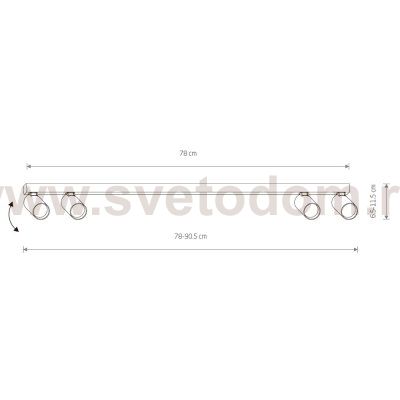 Накладной светильник спот Nowodvorski Fourty Surface IV Black (Cерия Fourty Surface IV, Цвет Черный) арт. 10739