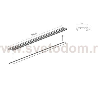 Шинопровод для магнитных треков Nowodvorski Lvm Black (Cерия Lvm, Цвет Черный) арт. 11318