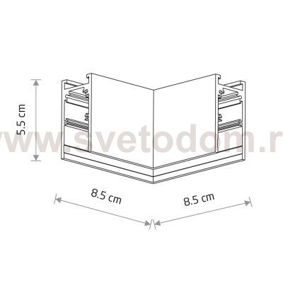 Коннектор для магнитных треков угловой Nowodvorski Lvm Horizontal White (Cерия Lvm Horizontal, Цвет Белый) арт. 11618