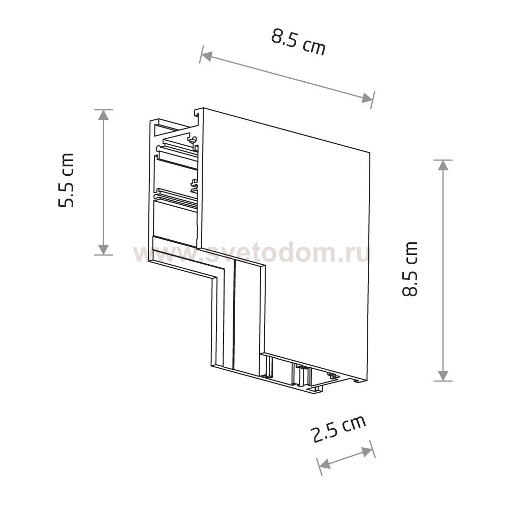 Коннектор для магнитных треков угловой Nowodvorski Lvm Inside White (Cерия Lvm Inside, Цвет Белый) арт. 11620