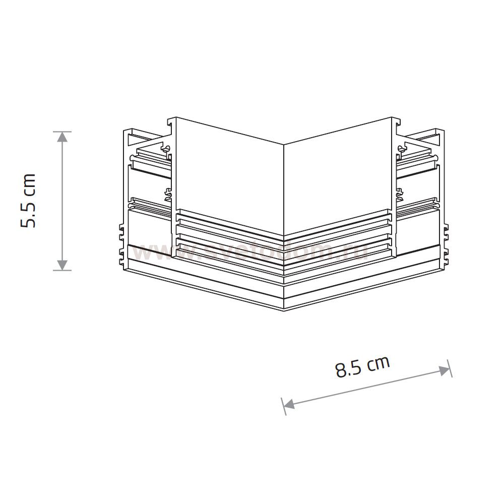Коннектор для магнитных треков угловой Nowodvorski Lvm Horizontal White (Cерия Lvm Horizontal, Цвет Белый) арт. 11622