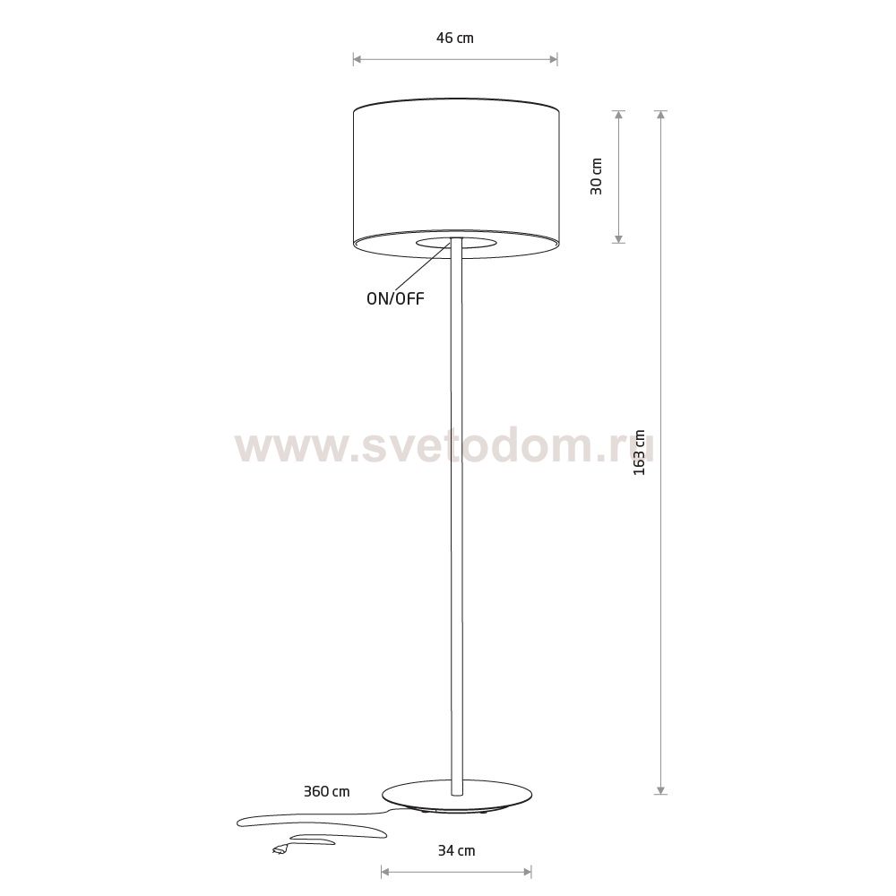 Торшер Nowodvorski Santana Black (Cерия Santana, Цвет Черный) арт. 11663