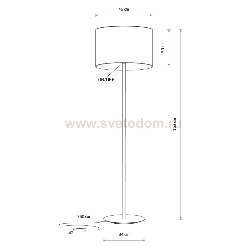 Торшер Nowodvorski Lago Gray (Cерия Lago, Цвет Серый) арт. 11676