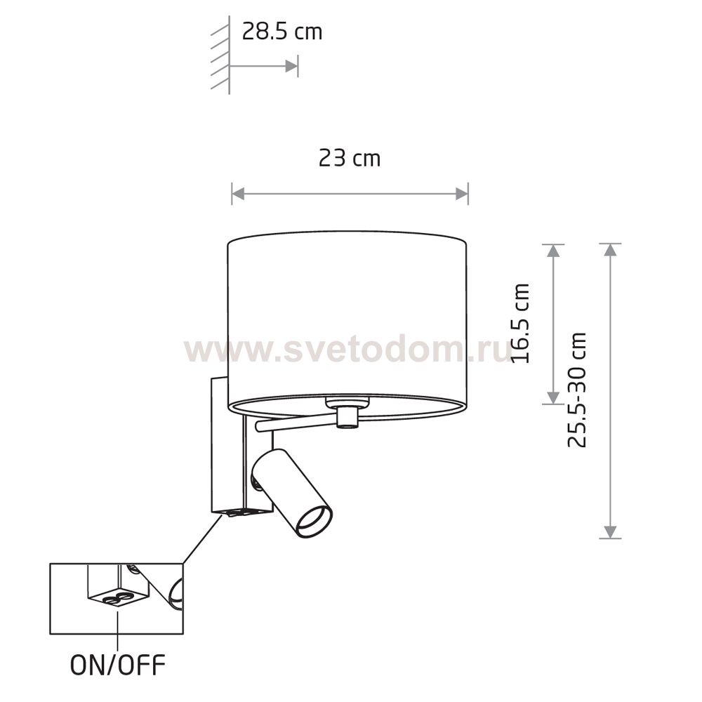 Бра Nowodvorski Lago A Gray (Cерия Lago A, Цвет Серый) арт. 11677
