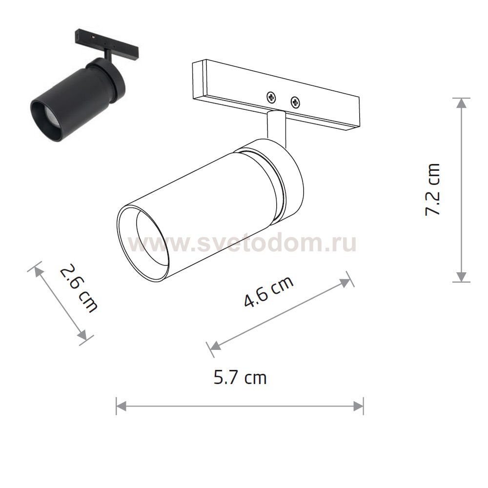 Трековый нано светильник Nowodvorski Nano Black (Cерия Nano, Цвет Черный) арт. 11713