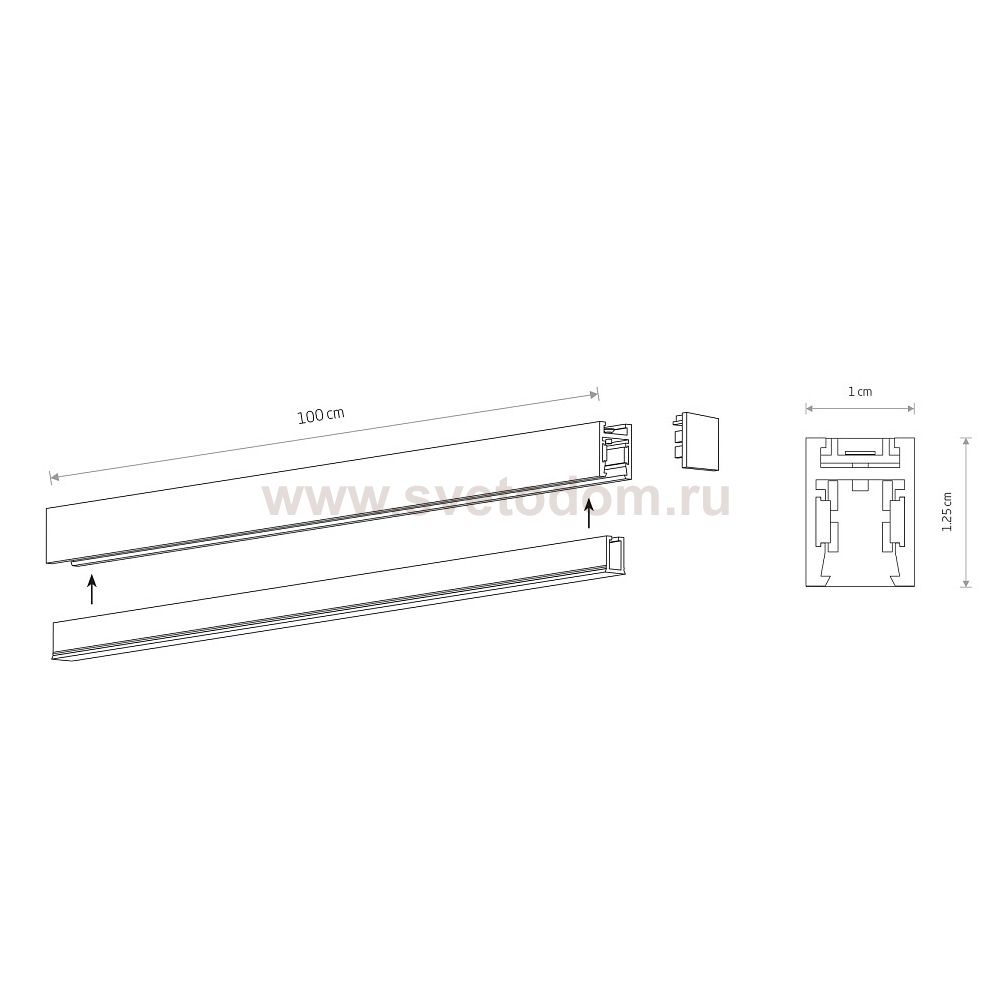 Шинопровод для магнитных треков Nowodvorski Nano Lvm Black (Cерия Nano, Цвет Черный) арт. 11724